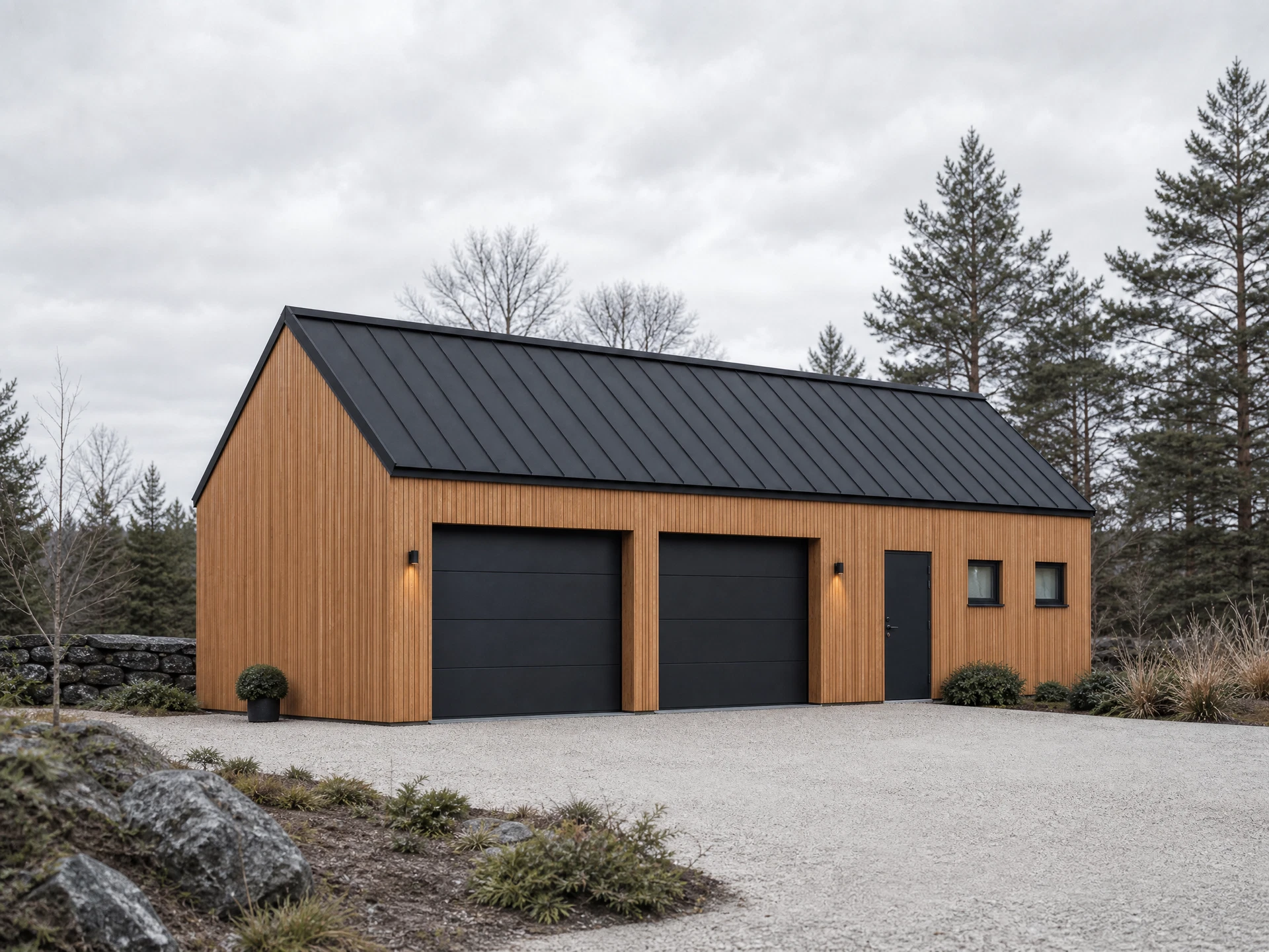 Dubbelgarage i lösvirke